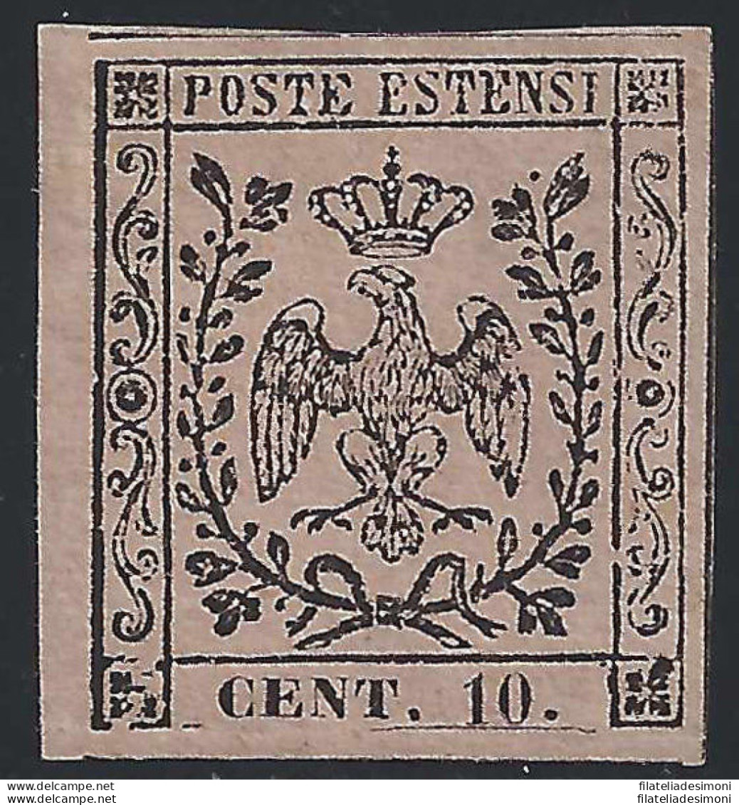 1859 Modena, N° 9  10c. Rosa  MLH* OTTIMI MARGINI - Modène