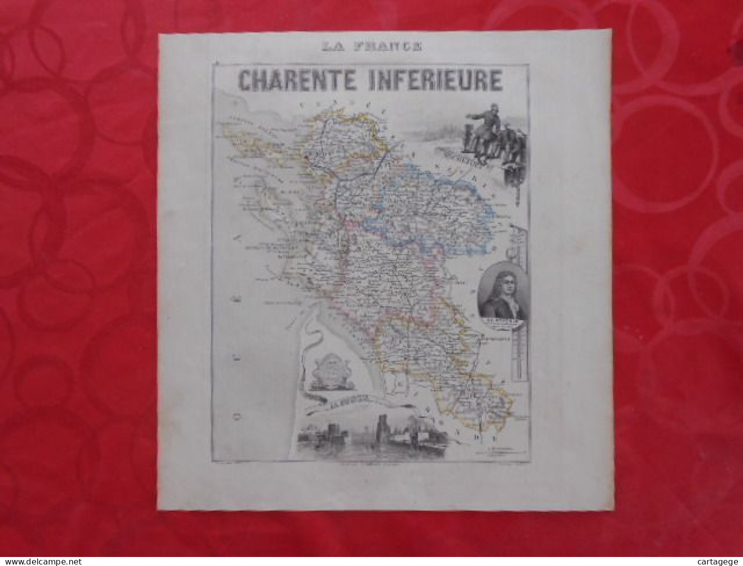 CARTE VUILLEMIN DEPARTEMENT DE LA CHARENTE-INFERIEURE (17) - Carte Geographique