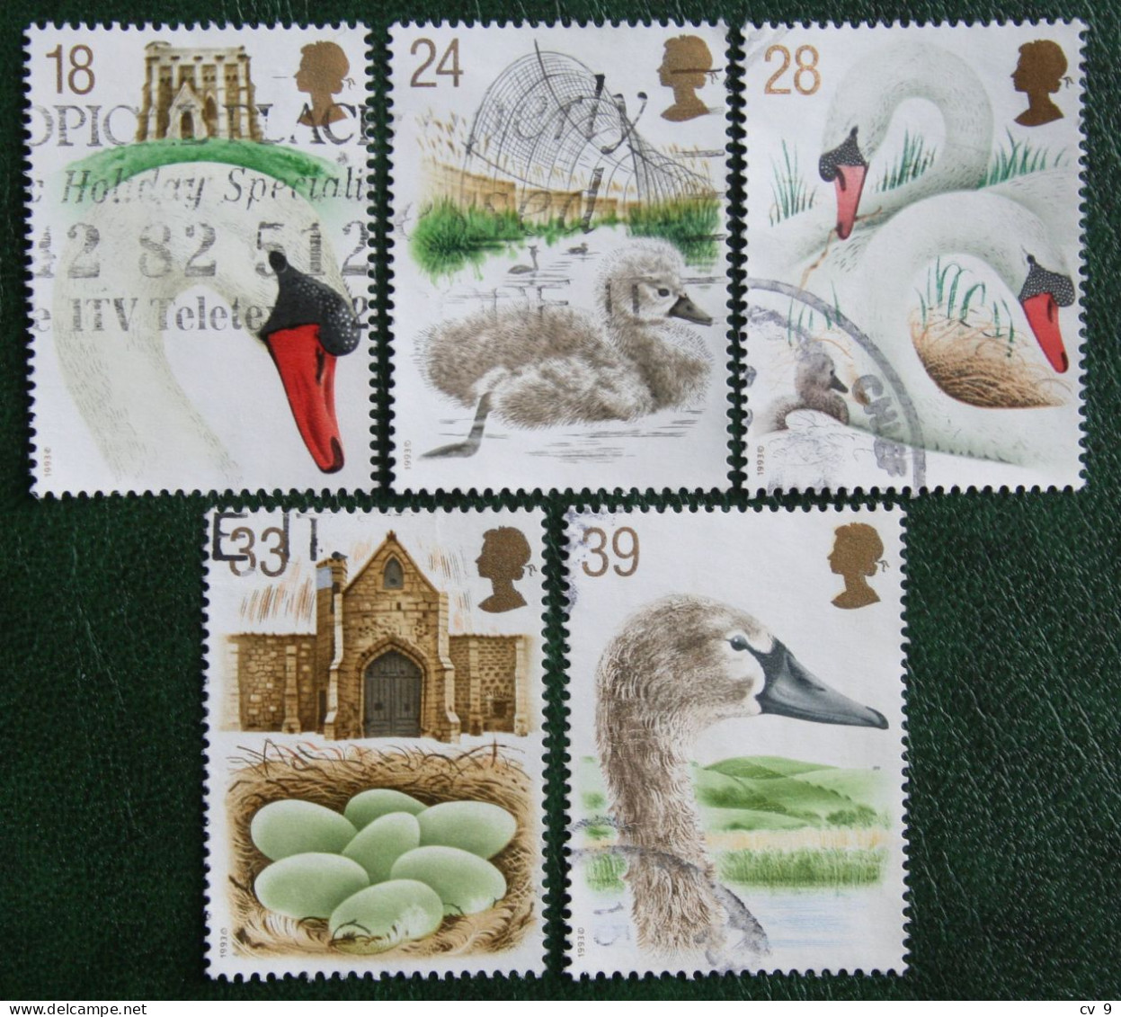 BIRD Abbotsbury Swannery SWAN (Mi 1426-1430) 1993 Used Gebruikt Oblitere ENGLAND GRANDE-BRETAGNE GB GREAT BRITAIN - Gebruikt