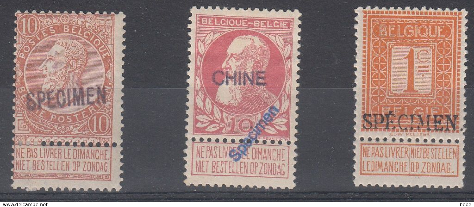 SPECIMEN N° 57 + N° 74 (SPECIMEN-CHINE FAUSSE SURCHARGE)  + N° 108 - Andere & Zonder Classificatie