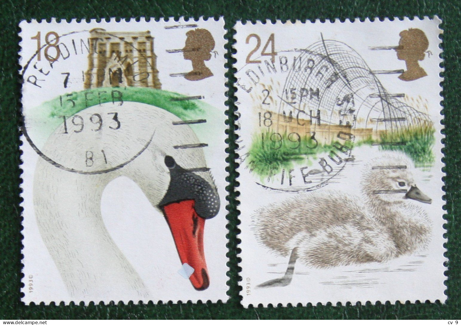 BIRD Abbotsbury Swannery SWAN (Mi 1426-1427) 1993 Used Gebruikt Oblitere ENGLAND GRANDE-BRETAGNE GB GREAT BRITAIN - Usati