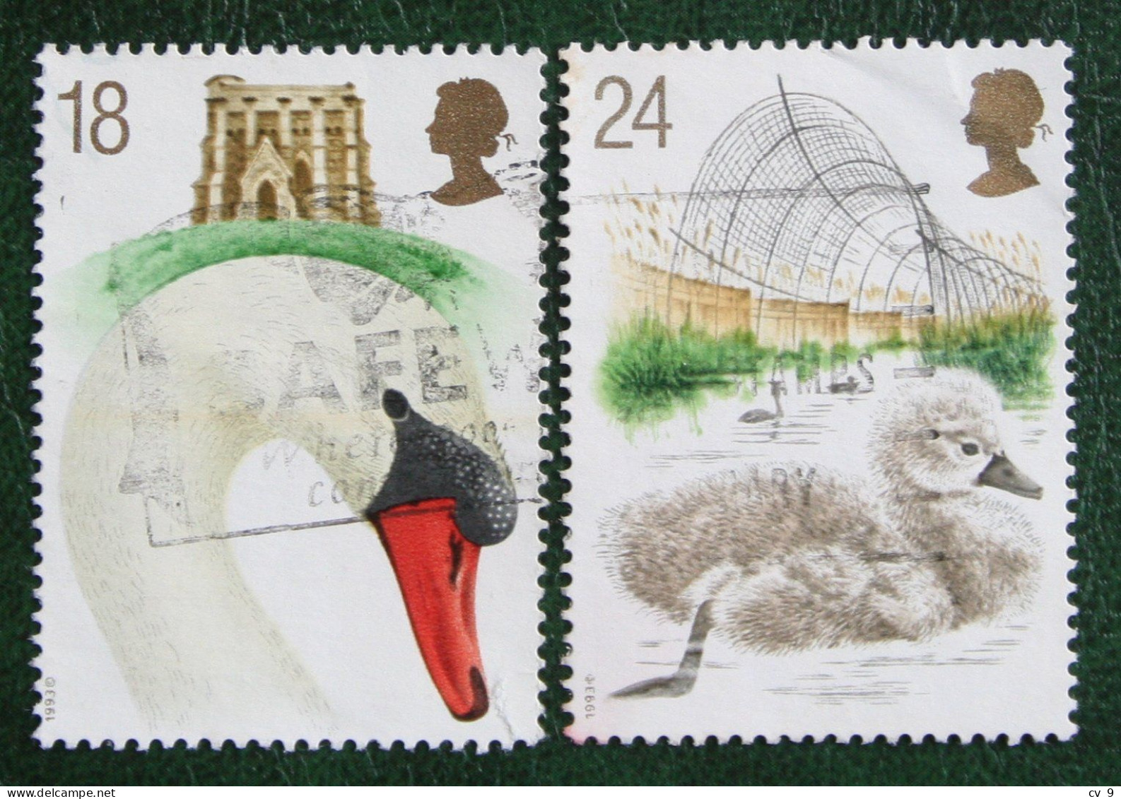 BIRD Abbotsbury Swannery SWAN (Mi 1426-1427) 1993 Used Gebruikt Oblitere ENGLAND GRANDE-BRETAGNE GB GREAT BRITAIN - Used Stamps