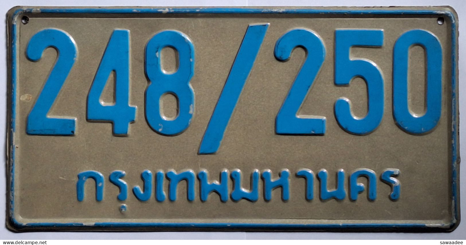 PLAQUE D'IMMATRICULATION - THAÏLANDE - BANGKOK - BLANC ET BLEU - AUTOMOBILE PRIVEE AYANT PLUS DE 7 SIEGES (FOURGONNETTE) - Nummerplaten