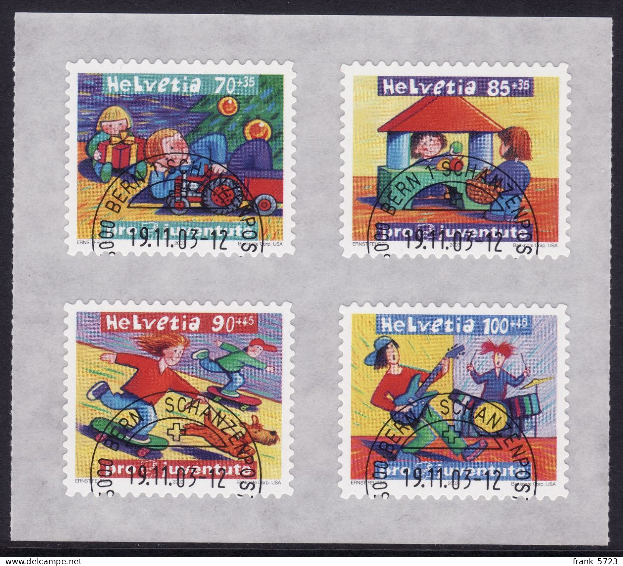 Schweiz: Pro Juventute Satz SBK-Nr. 369A-372A (Kinderrechte - Recht Auf Freizeit Und Spiel 2003) ET-gestempelt - Used Stamps