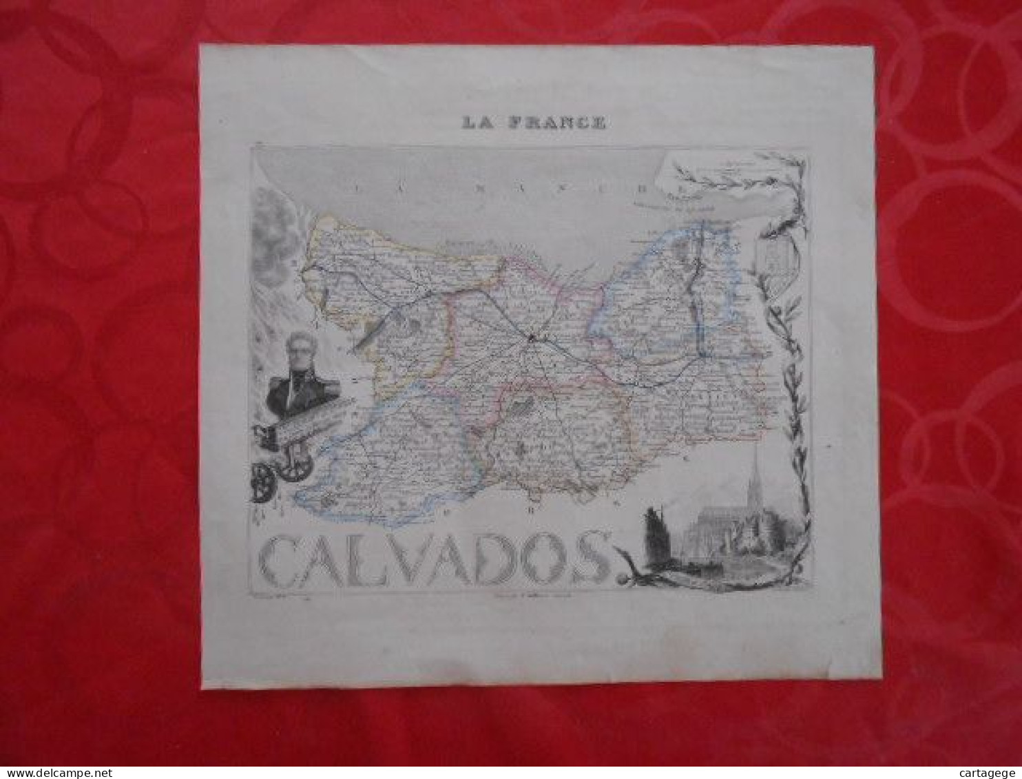 CARTE VUILLEMIN DEPARTEMENT DU CALVADOS (14) - Carte Geographique