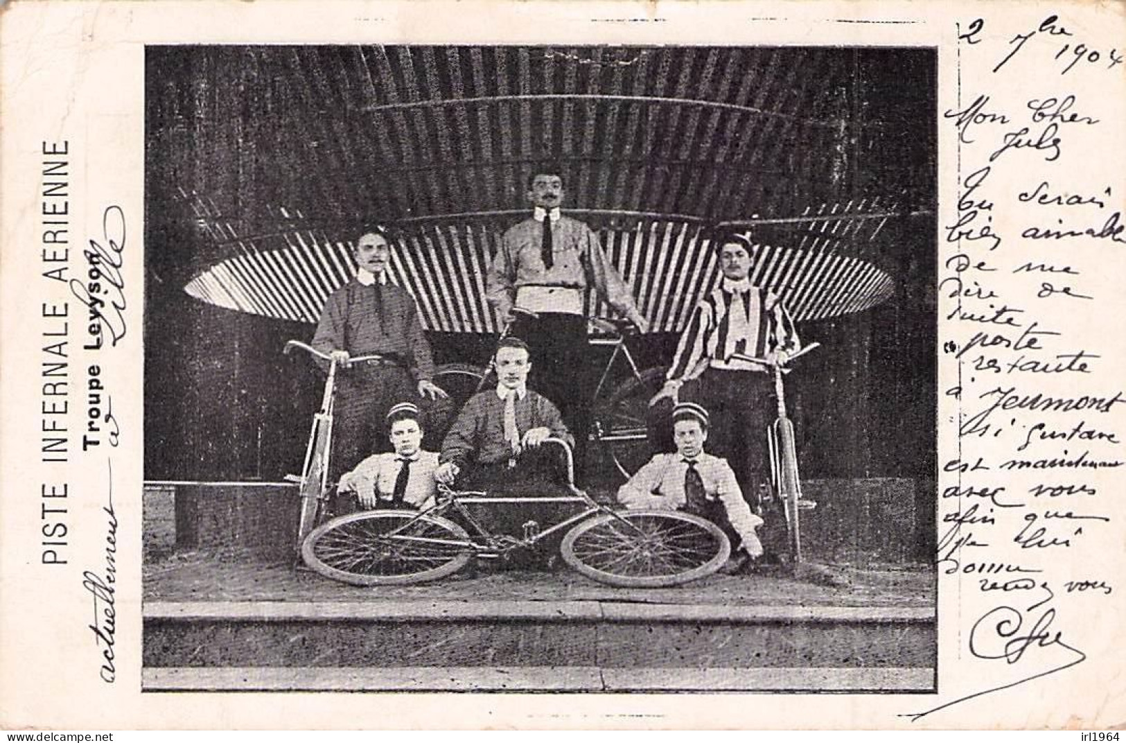 JEUX DU CIRQUE LA PISTE INFERNALE AERIENNE LA TROUPE LEVYSON 1904 - Circus