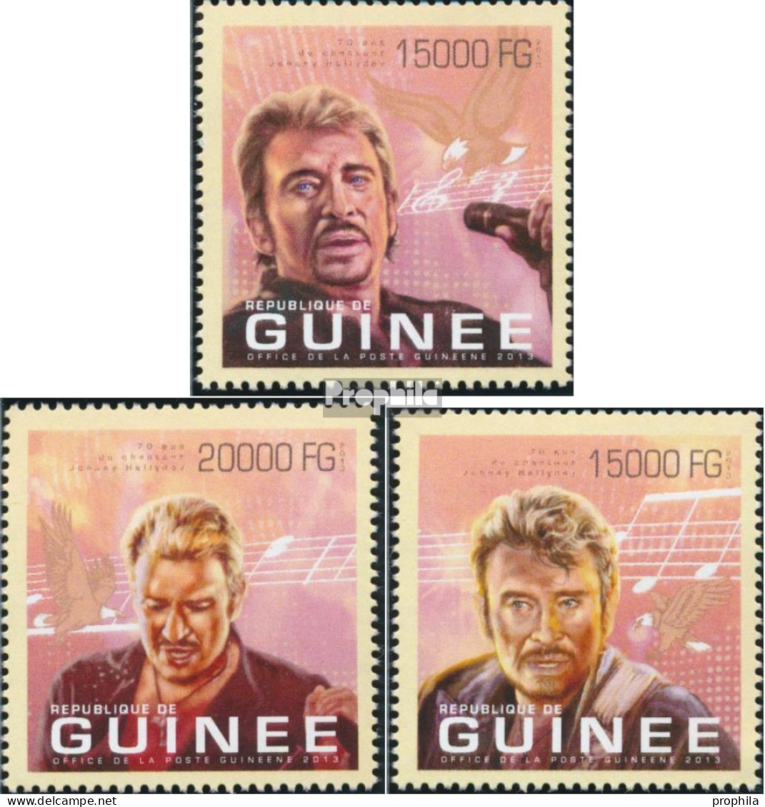 Guinea 9898-9900 (kompl. Ausgabe) Postfrisch 2013 Johnny Hallyday - Guinea (1958-...)