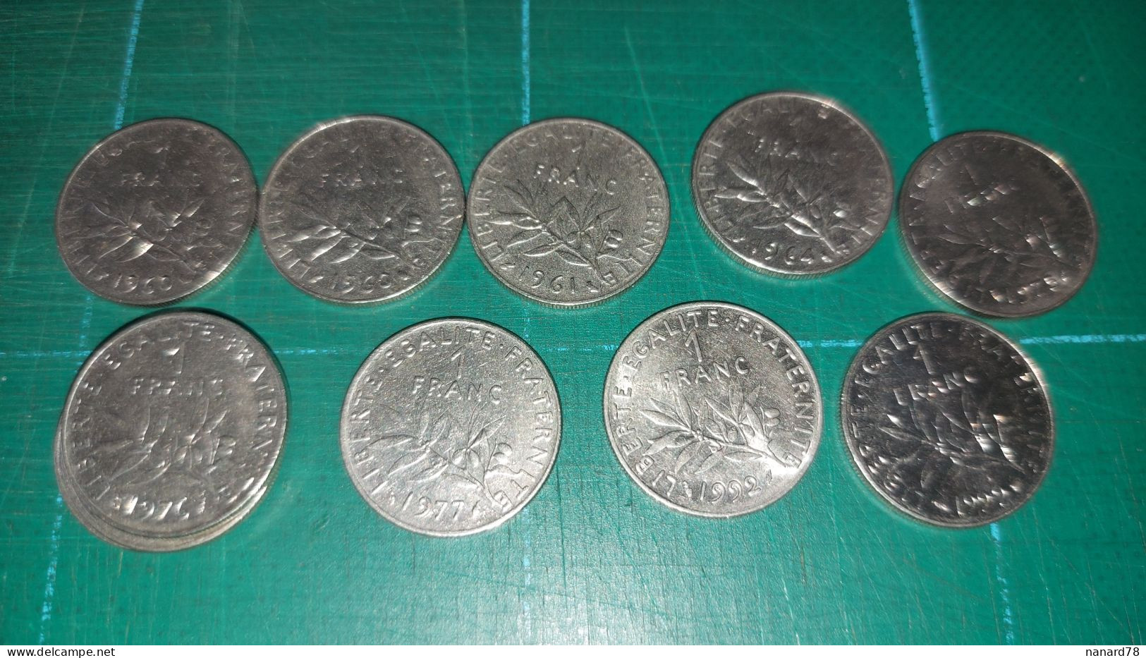 Lots De 12 Pièces De 1 FRANCS 1960x2+1961+1964+1975+1976x3+1977+1992+1999  Semeuse - Altri & Non Classificati