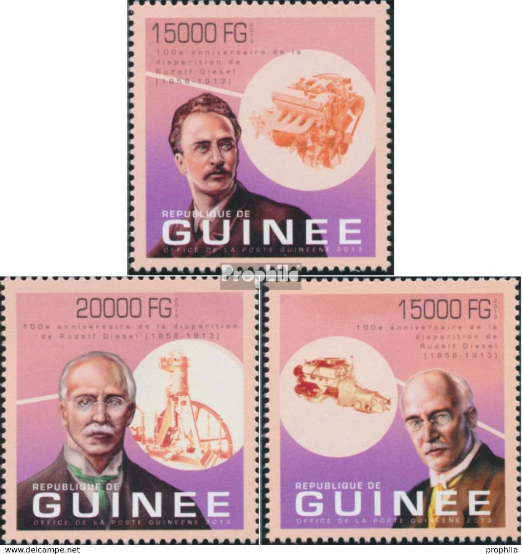 Guinea 9894-9896 (kompl. Ausgabe) Postfrisch 2013 Rudolf Diesel - Guinée (1958-...)