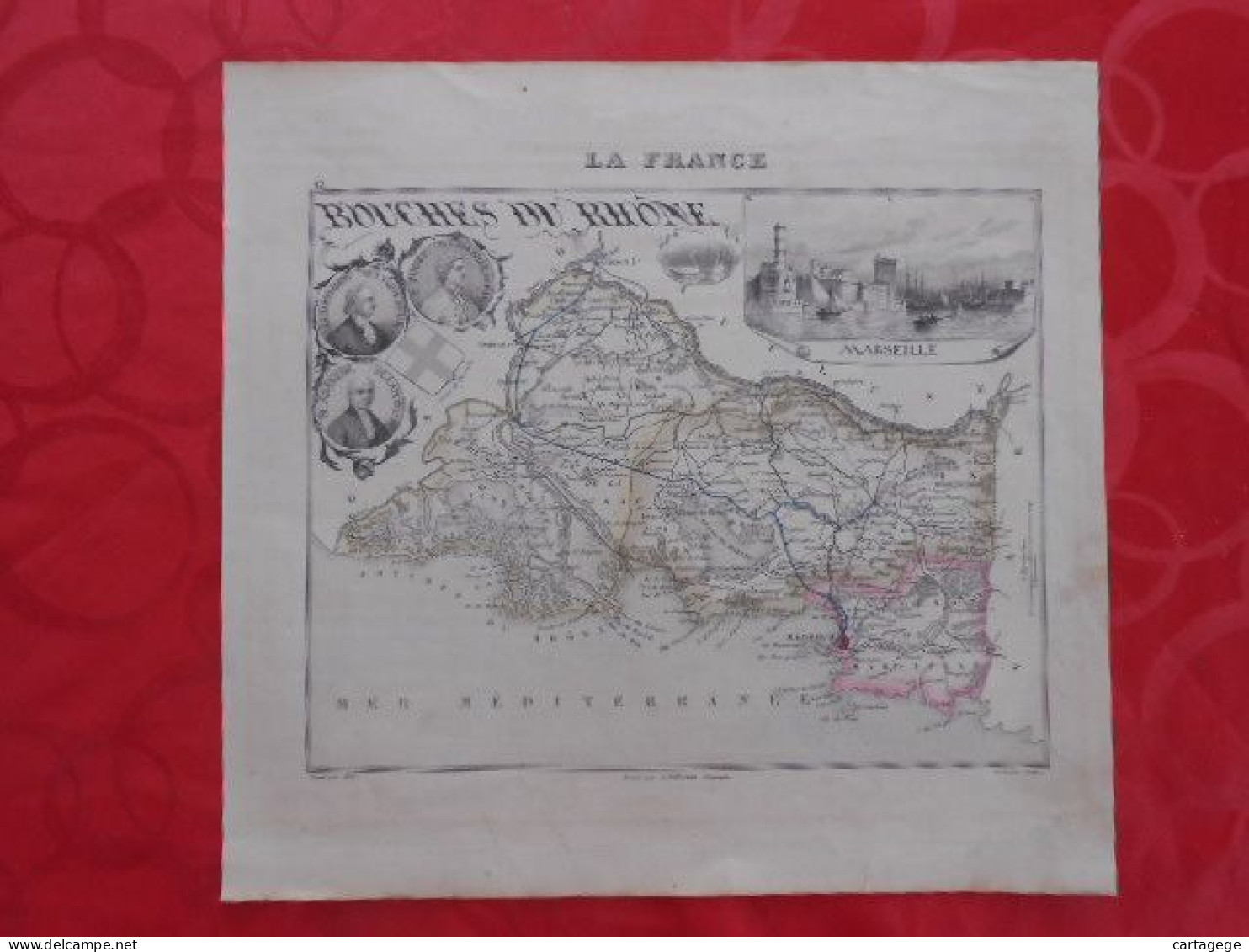CARTE VUILLEMIN DEPARTEMENT DES BOUCHES DU RHONE (13) - Carte Geographique
