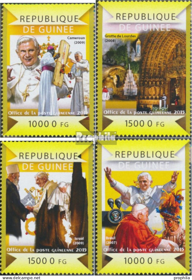 Guinea 10992-10995 (kompl. Ausgabe) Postfrisch 2015 Die Reisen Von Papst Benedikt XVI - Guinea (1958-...)