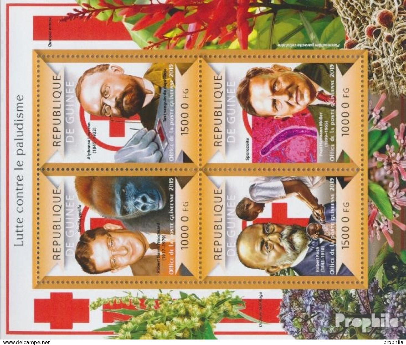 Guinea 10987-10990 Kleinbogen (kompl. Ausgabe) Postfrisch 2015 Kampf Gegen Malaria - Guinée (1958-...)