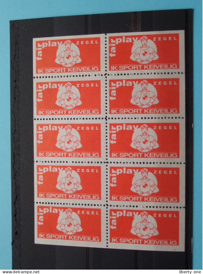 FAIR PLAY Zegel - Ik Sport Keiveilig ( Vel 10 Pcs ) > ( Sluitzegel Timbres-Vignettes Picture Stamp Verschlussmarken ) ! - Cachets Généralité