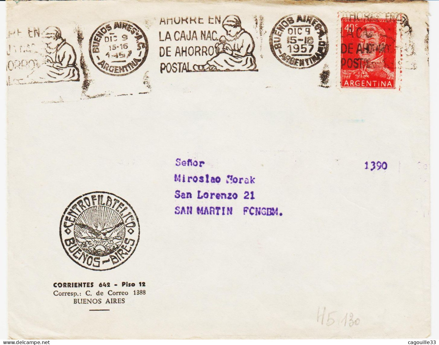 Argentine , De Buenos Aires En 1957, Caisse D'epargne Postale  TB  (femme ) - Lettres & Documents