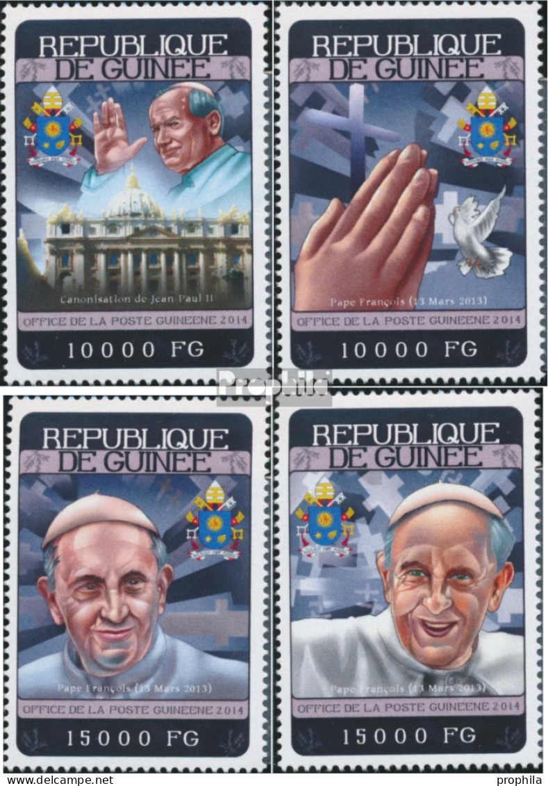 Guinea 10512-10515 (kompl. Ausgabe) Postfrisch 2014 Papst Franziskus - Guinea (1958-...)