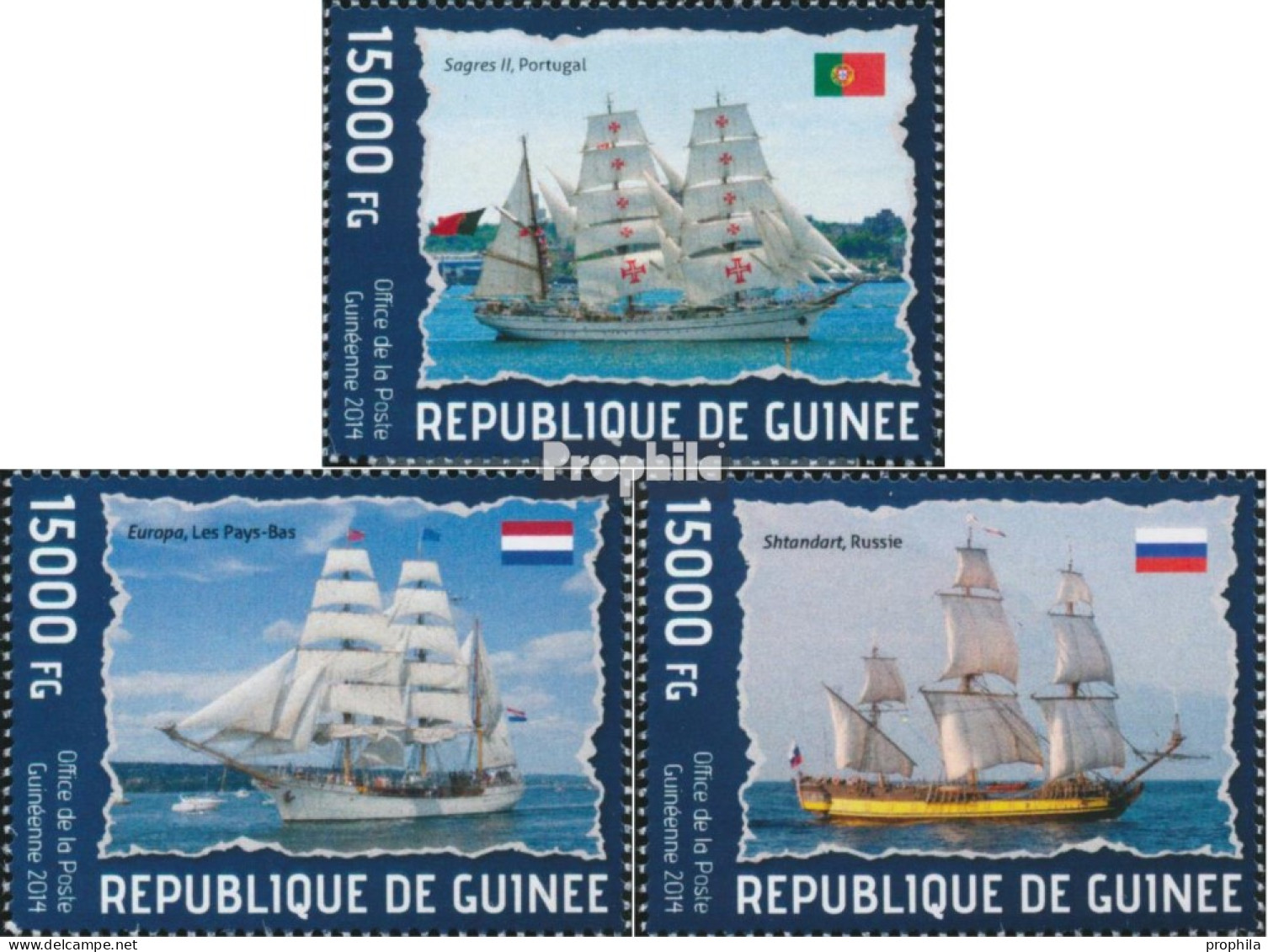 Guinea 10275-10277 (kompl. Ausgabe) Postfrisch 2014 Großsegler - Guinea (1958-...)