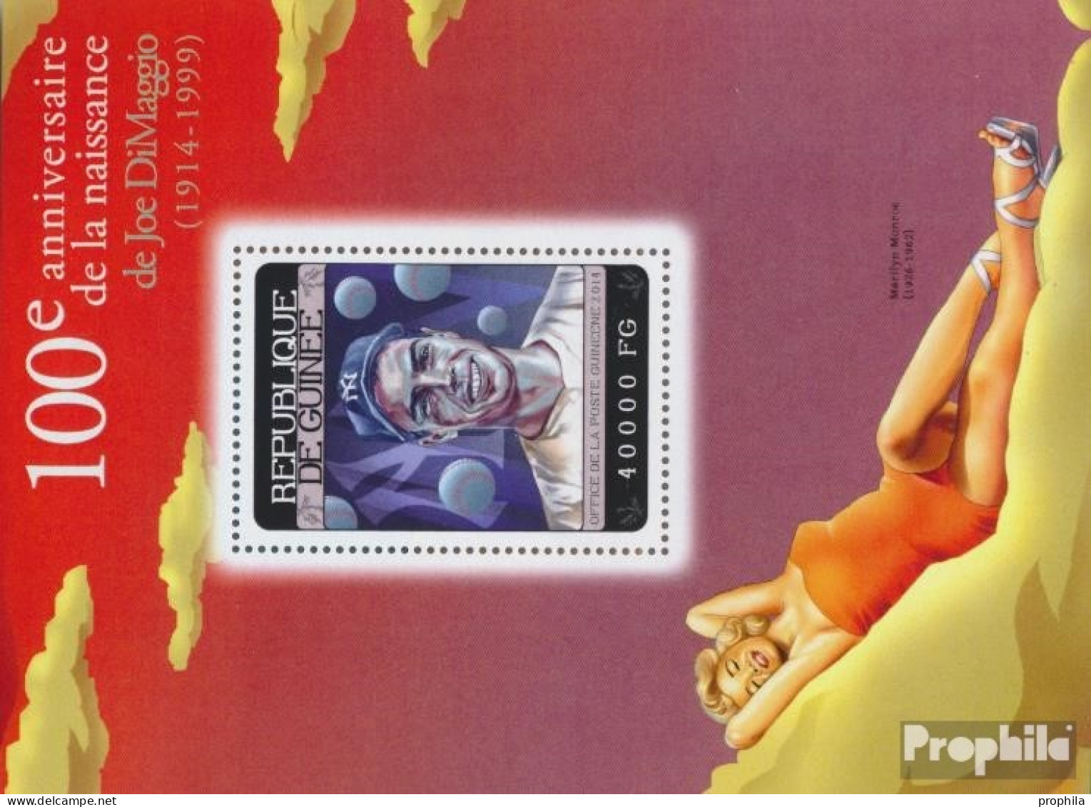 Guinea Block 2382 (kompl. Ausgabe) Postfrisch 2014 Joe DiMaggio Und Marilyn Monroe - Guinée (1958-...)