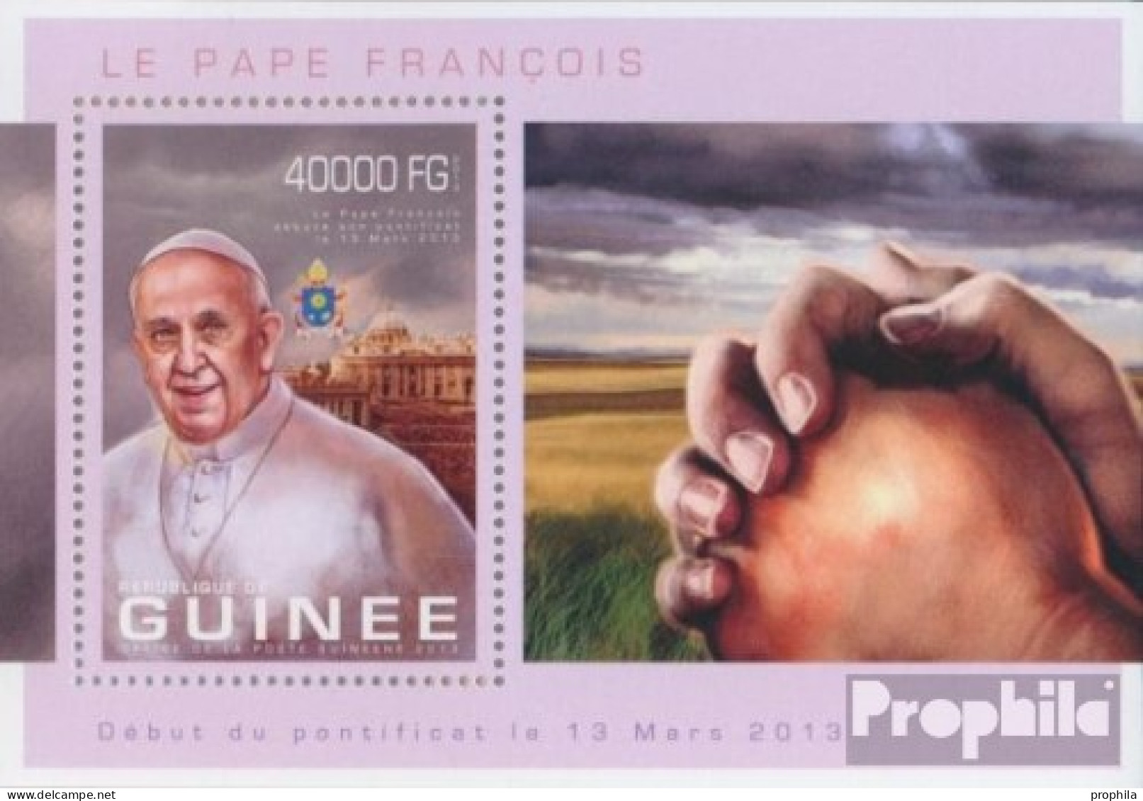 Guinea Block 2261 (kompl. Ausgabe) Postfrisch 2013 Papst Franziskus - Guinea (1958-...)