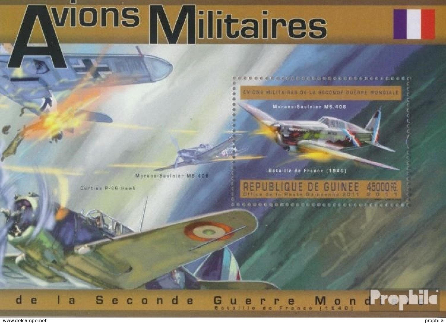 Guinea Block 2051 (kompl. Ausgabe) Postfrisch 2011 Französische Militärflugzeuge - Guinée (1958-...)