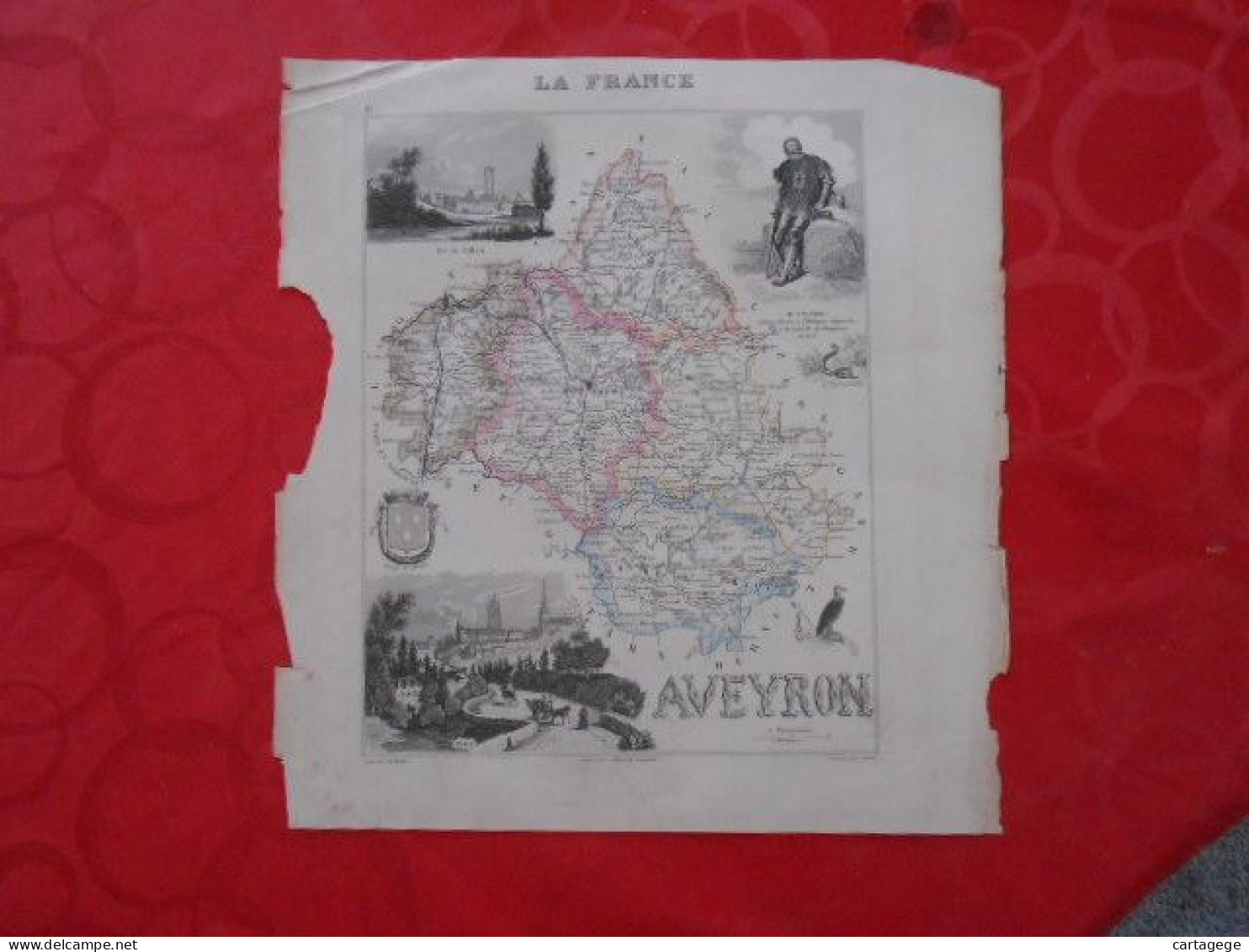 CARTE VUILLEMIN DEPARTEMENT DES BOUCHES DE L'AVEYRON (12) - Carte Geographique