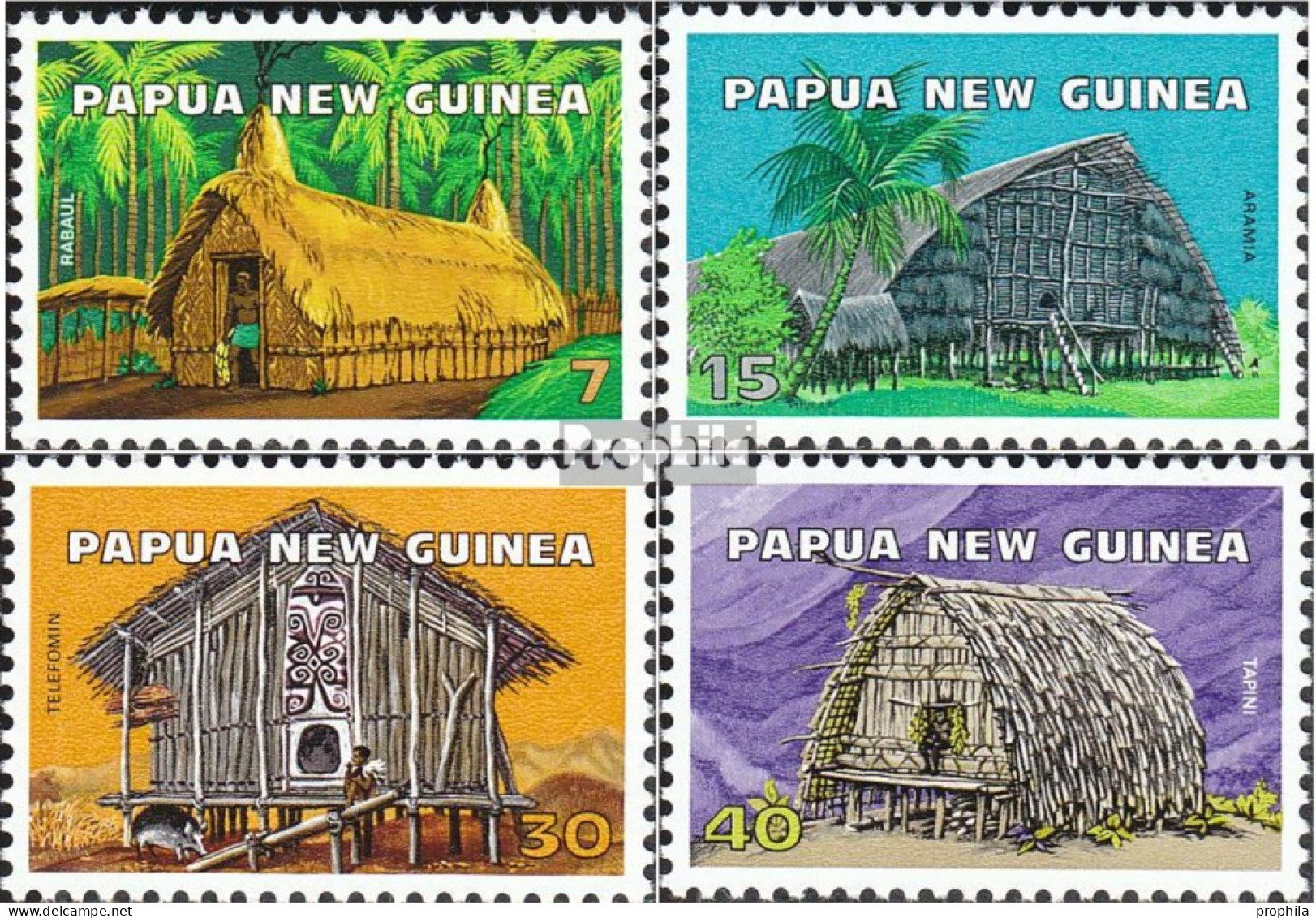 Papua-Neuguinea 306-309 (kompl.Ausg.) Postfrisch 1976 Architektur - Papua Nuova Guinea