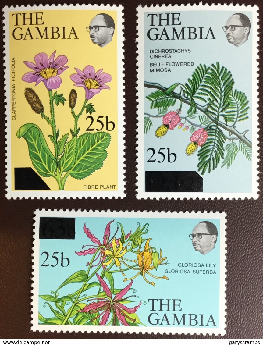 Gambia 1979 Flowers Surcharges MNH - Sonstige & Ohne Zuordnung