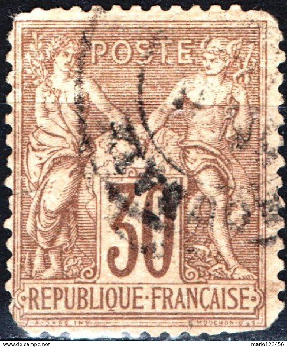 FRANCIA, FRANCE, TIPO “SAGE”, 30 C., 1876, FRANCOBOLLI USATI Yt:FR 69, Scott:FR 73 - 1876-1878 Sage (Typ I)