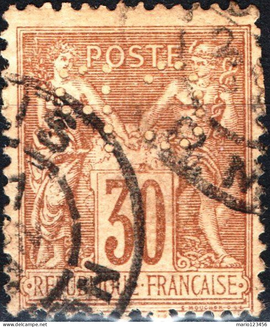 FRANCIA, FRANCE, TIPO “SAGE”, 30 C., 1876, FRANCOBOLLI USATI Yt:FR 69, Scott:FR 73 - 1876-1878 Sage (Type I)