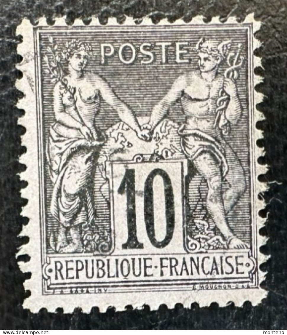 France 1876  Sage Type I   Y Et T 103  O - 1876-1878 Sage (Typ I)