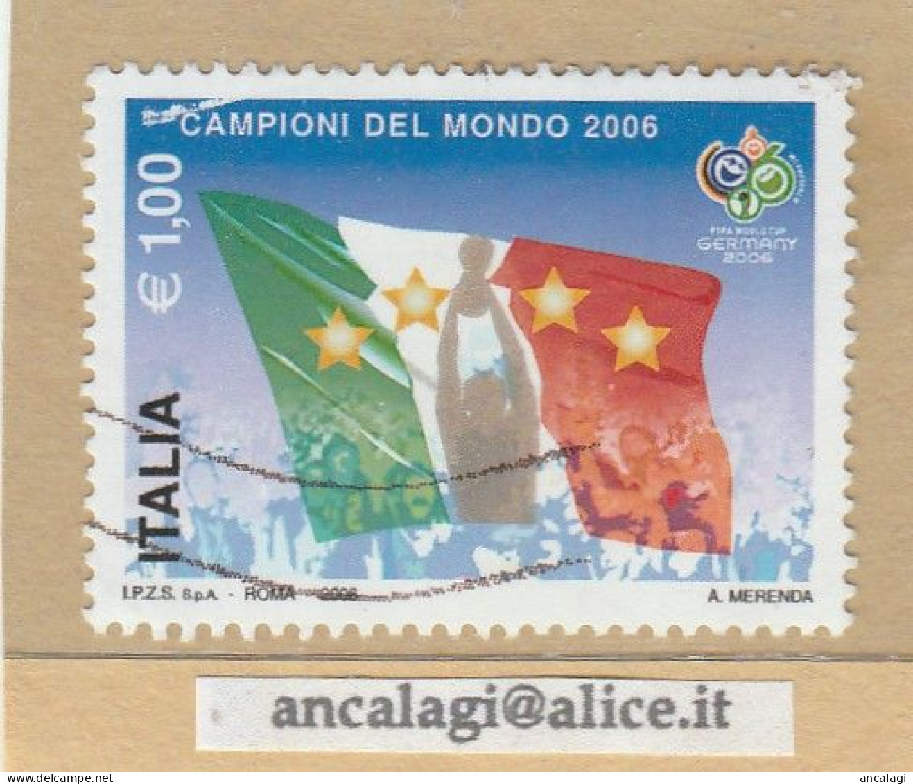 USATI ITALIA 2006 - Ref.1023E "ITALIA CAMPIONE DEL MONDO" 1 Val. - - 2001-10: Usados