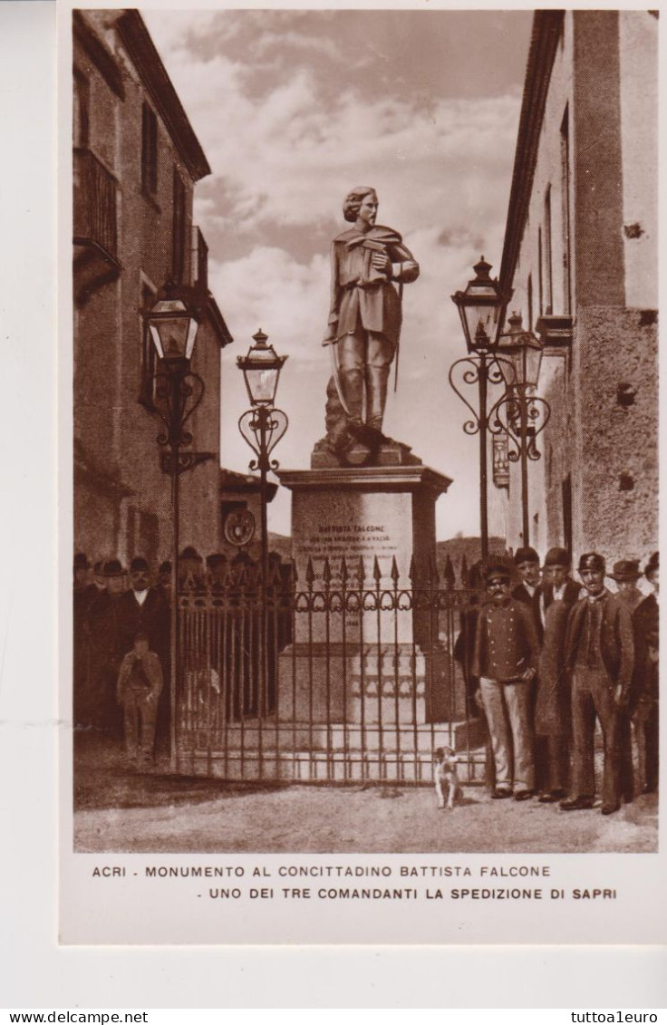 ACRI SALERNO  MONUMENTO AL CONCITTADINO BATTISTA FALCONE FOTOGRAFICA  NO VG - Salerno