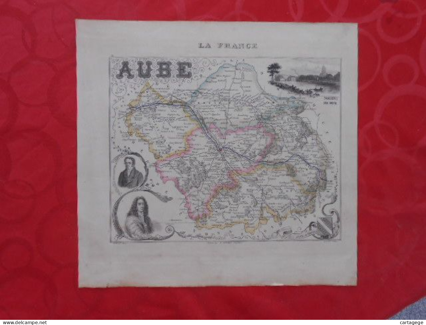 CARTE VUILLEMIN DEPARTEMENT DES BOUCHES DE L'AUBE (10) - Carte Geographique