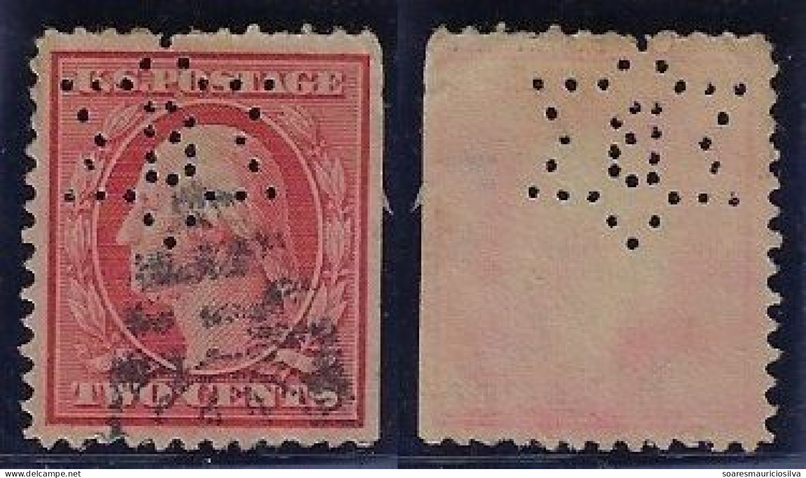 USA 1902/1938 Stamp Perfin B Star Of David Burroughs Adding Machine Company From Detroit Lochung Perfore Mathematics - Zähnungen (Perfins)