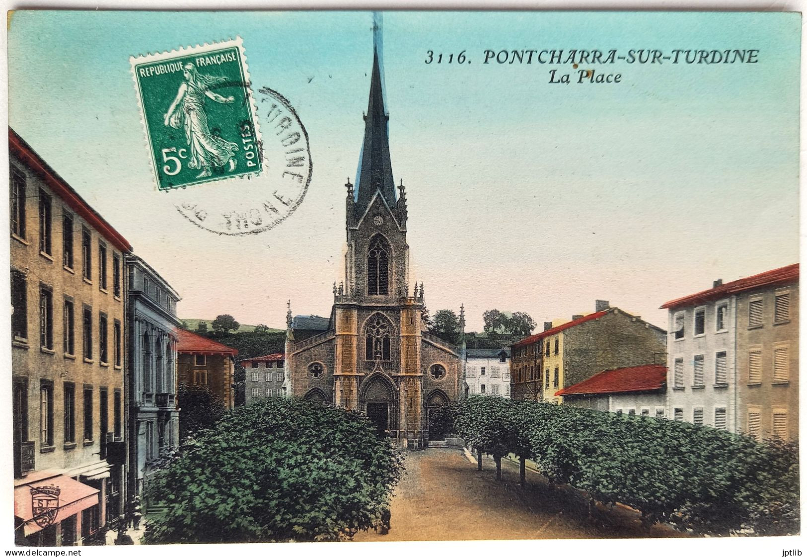 CPA Carte Postale / 69 Rhône, Pontcharrat-sur-Turdine / S. F., S. Farges, édit. - 3116 / La Place. - Pontcharra-sur-Turdine