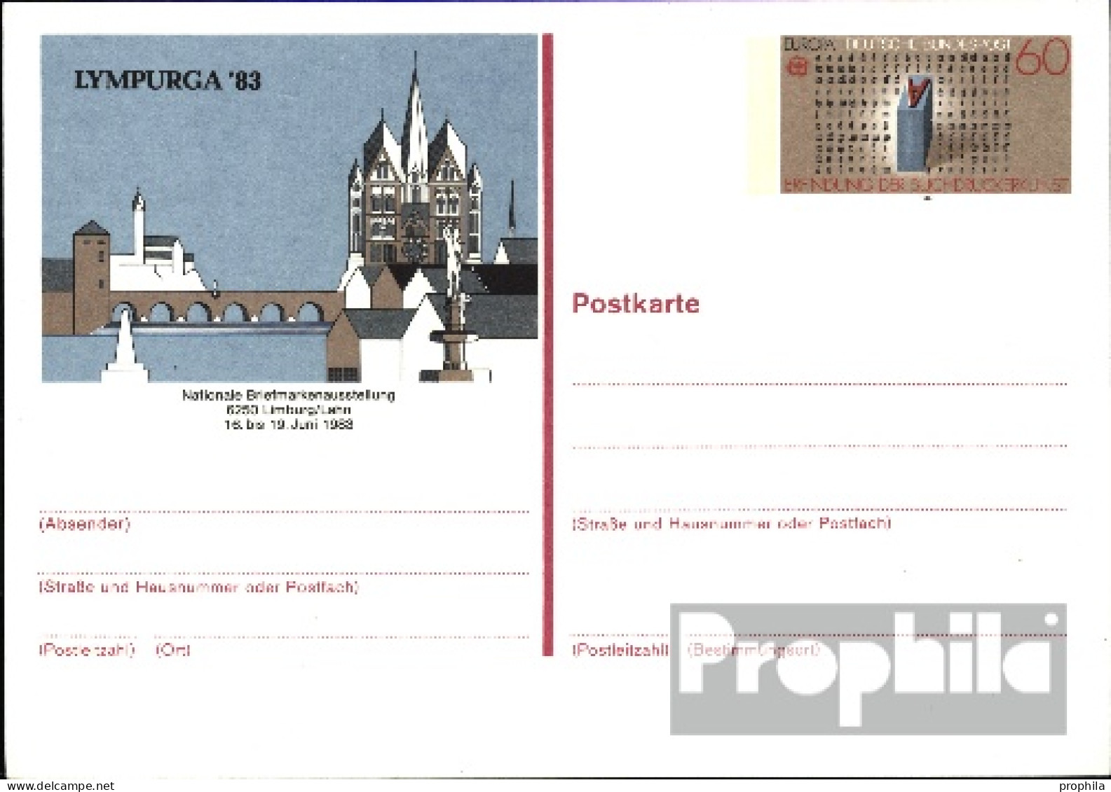 BRD PSo8 Amtliche Sonderpostkarte Gebraucht 1983 Schrifttypen - Otros & Sin Clasificación