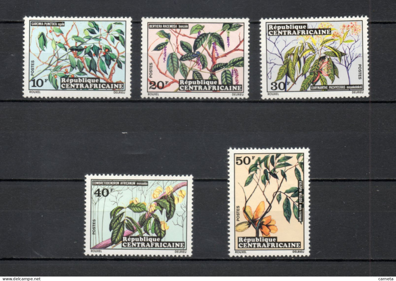 CENTRAFRIQUE N° 191 à 195   NEUFS SANS CHARNIERE COTE 7.00€    FLEUR FLORE - Central African Republic