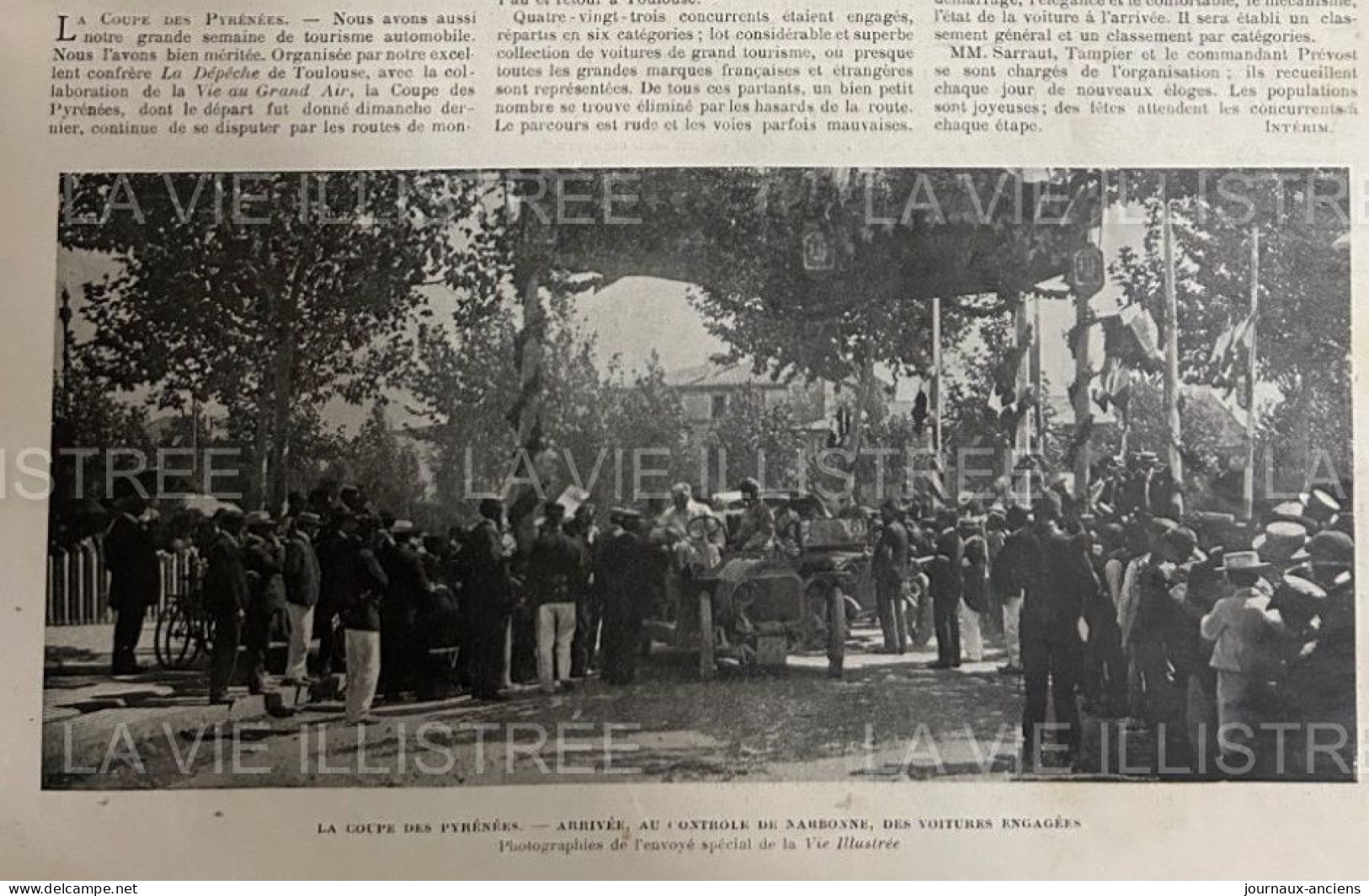 1905 COURSE AUTOMOBILE - LA COUPE DES PYRÉNÉES - TOULOUSE - BEZIERS - CARCASSONNE - NARBONNE - 1900 - 1949