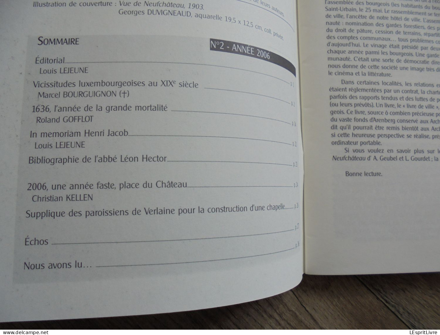 TERRE DE NEUFCHÂTEAU N° 2 Année 2006 Régionalisme Ardenne Histoire Vissitudes Luxembourgeoises Mortalité 1636 Verlaine - Belgien