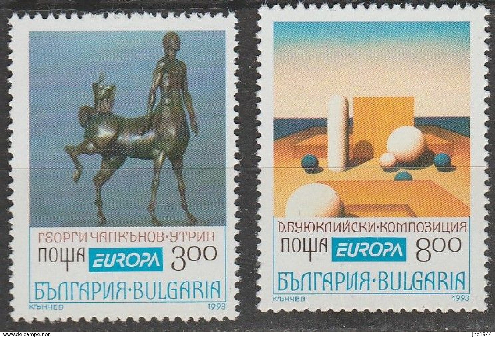 Bulgarie Europa 1993 N° 3505A/ 3505B ** Art Contemporain - 1993