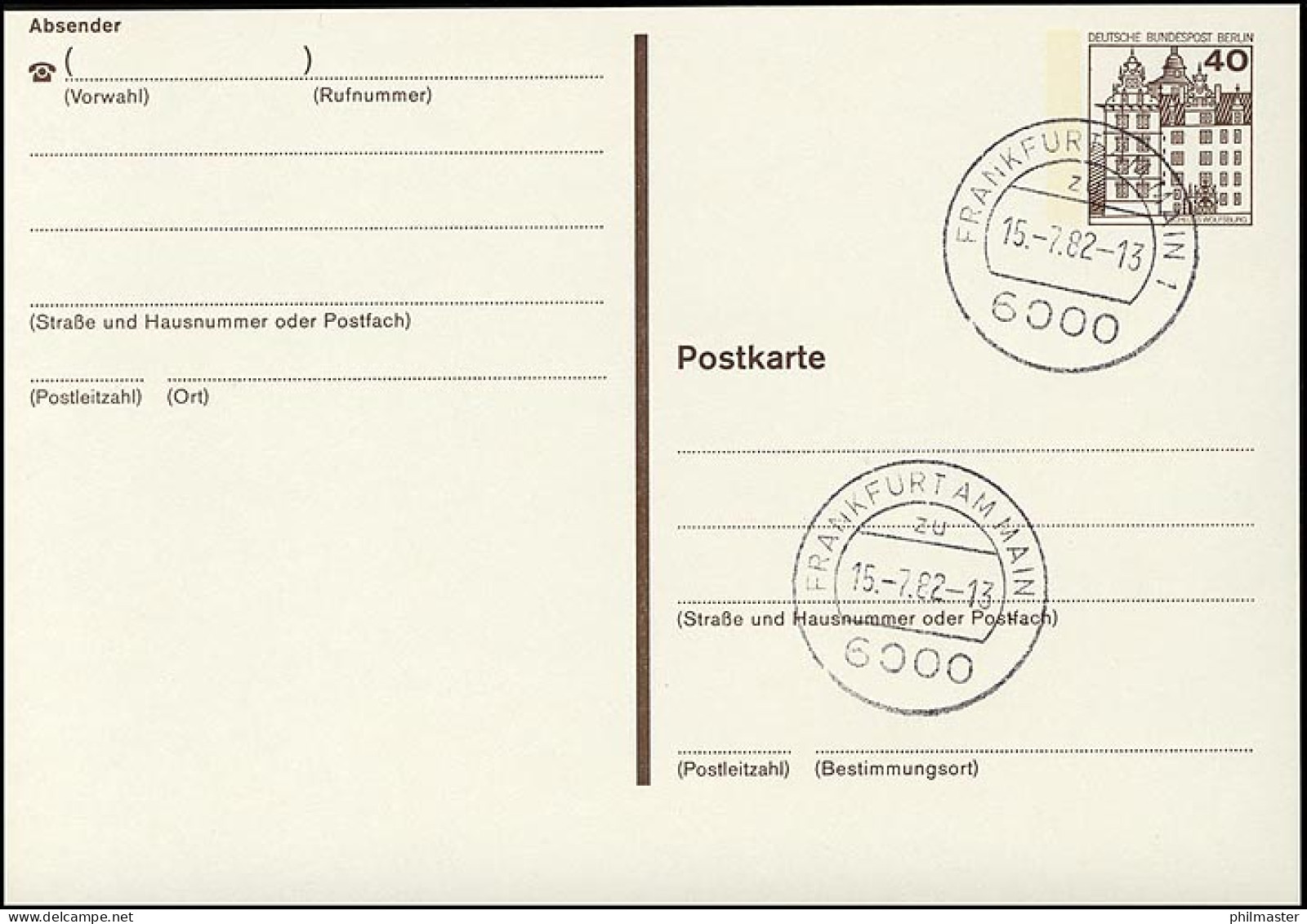 P 121 I - BuS 40 Pf Buchdruck VS-O Frankfurt/Main - Autres & Non Classés