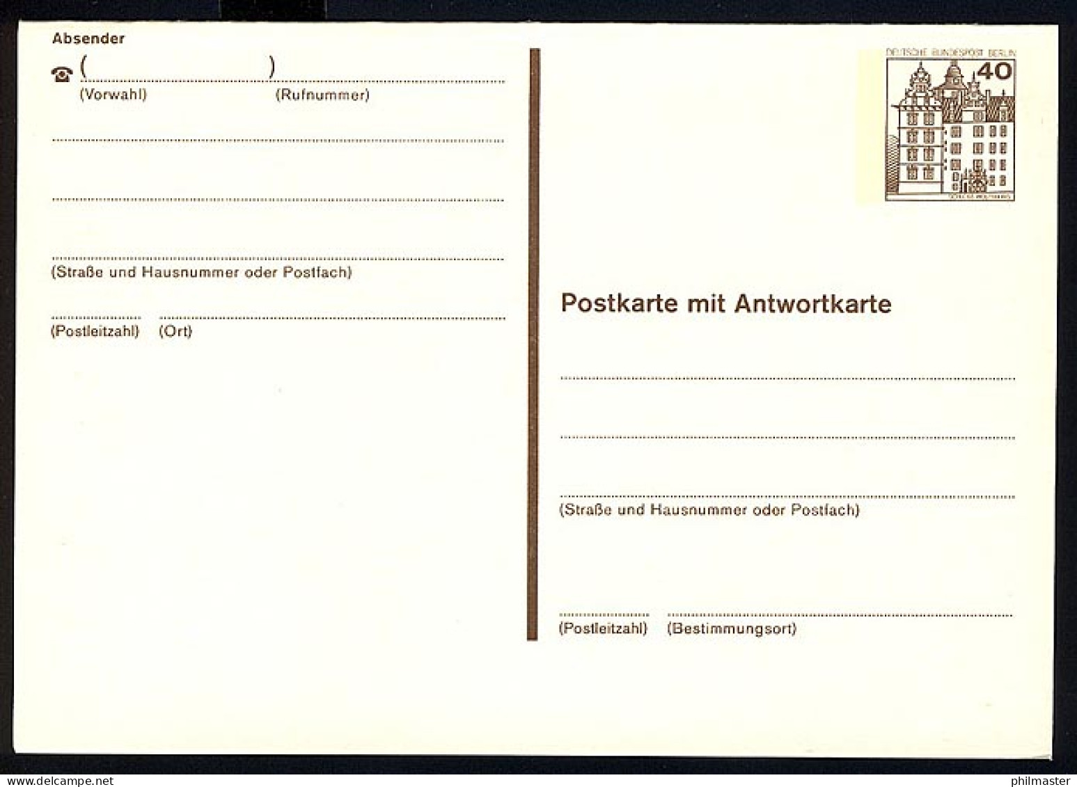 P 124 I - BuS 40/40 Pf Buchdruck ** - Sonstige & Ohne Zuordnung