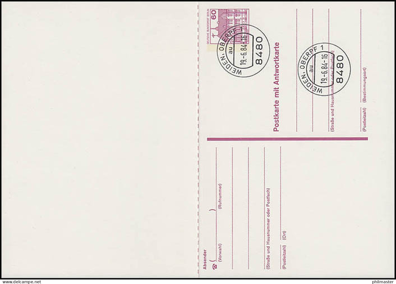 P 125 II - BuS 60/60 Pf Letterset VS-O Weiden - Other & Unclassified