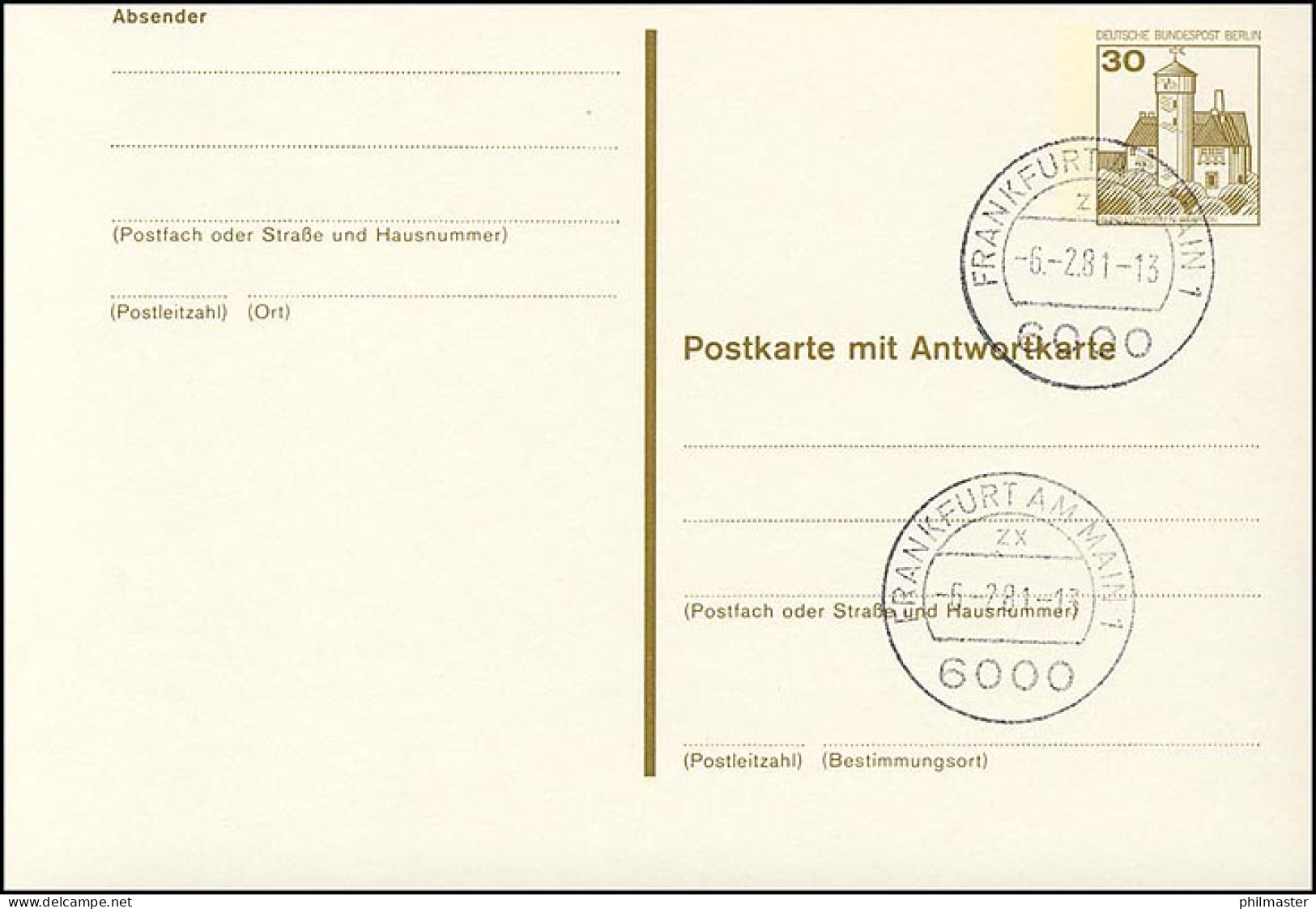 P 118 - BuS 30/30 Pf Mit Punktlinien VS-O Frankfurt - Autres & Non Classés