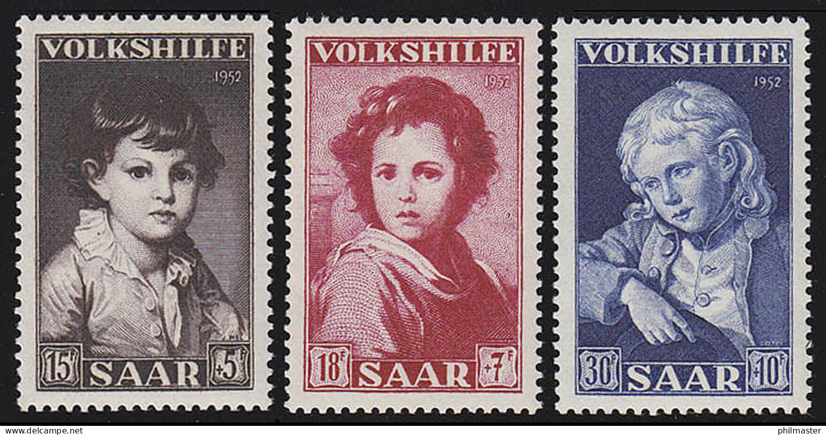 338-340 Volkshilfe 1952, Satz ** - Unused Stamps