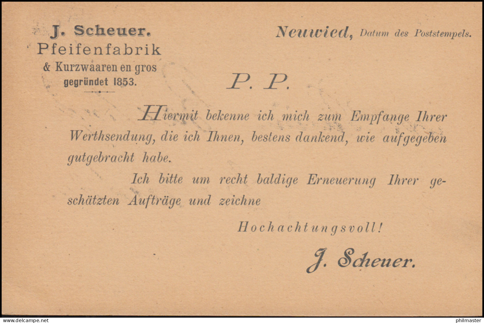 45 Ziffer 3 Pf Als EF Auf Drucksache Pfeifenfabrik Scheuer NEUWIED 28.12.94 - Tobacco