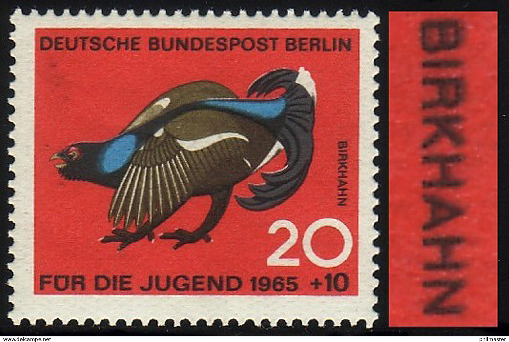 252DD Jugend 20 Pf - Abart: Doppeldruck Der Farbe Schwarz, Postfrisch ** - Varietà E Curiosità