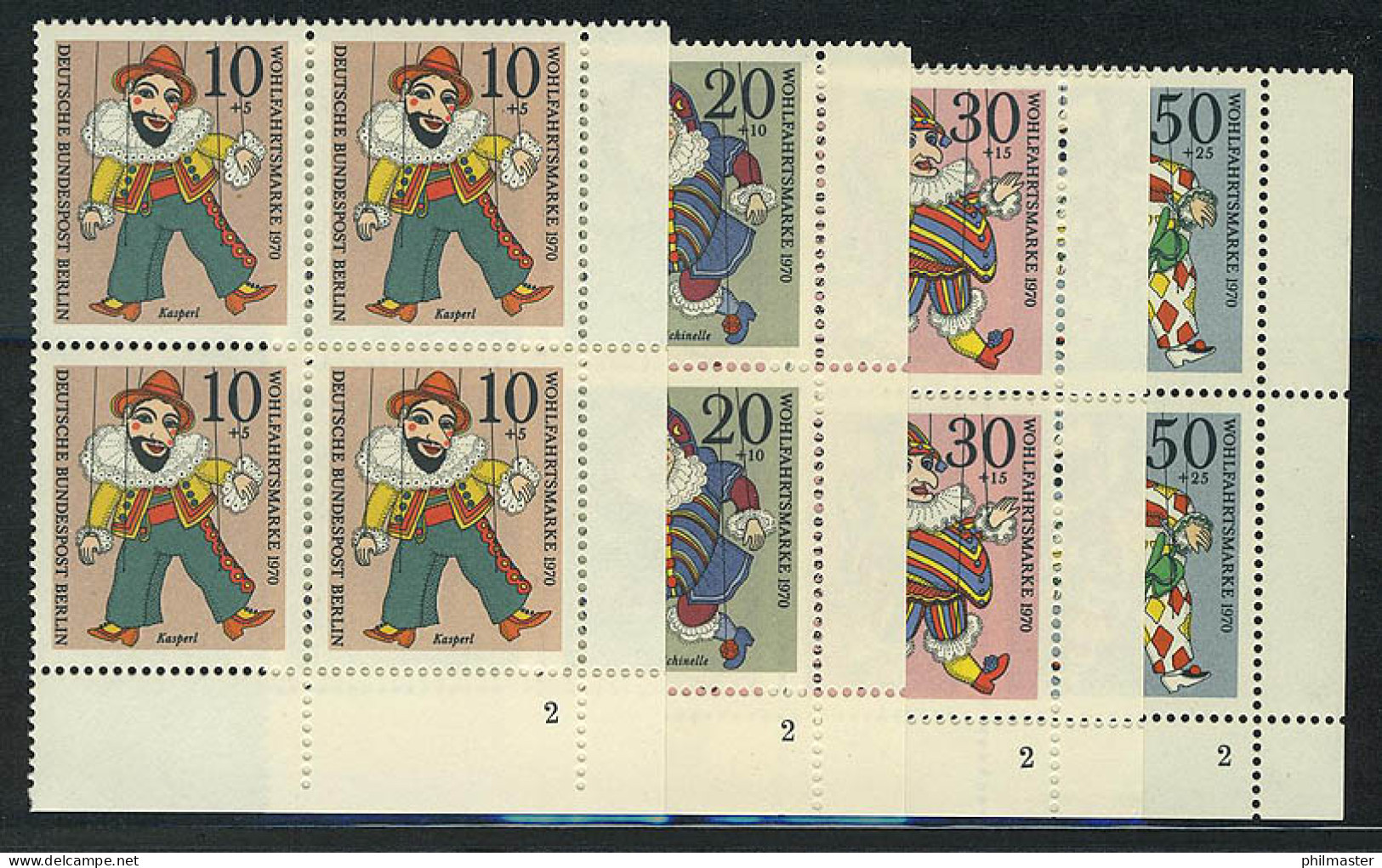 373-376 Wofa Marionetten 1970, Vbl FN2 Satz ** - Unused Stamps