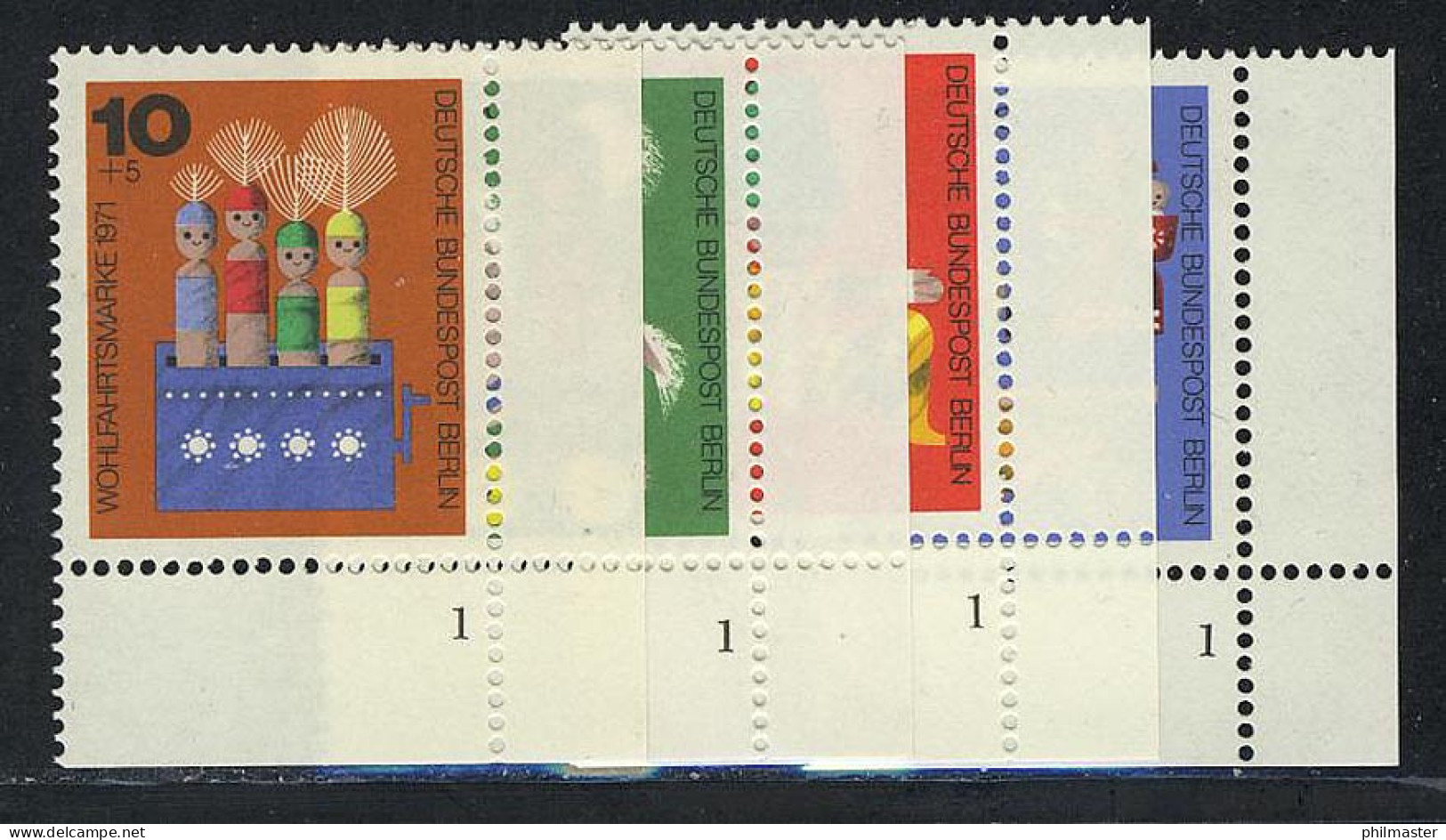 412-415 Wofa Holzspielzeug 1971, FN1 Satz ** - Unused Stamps