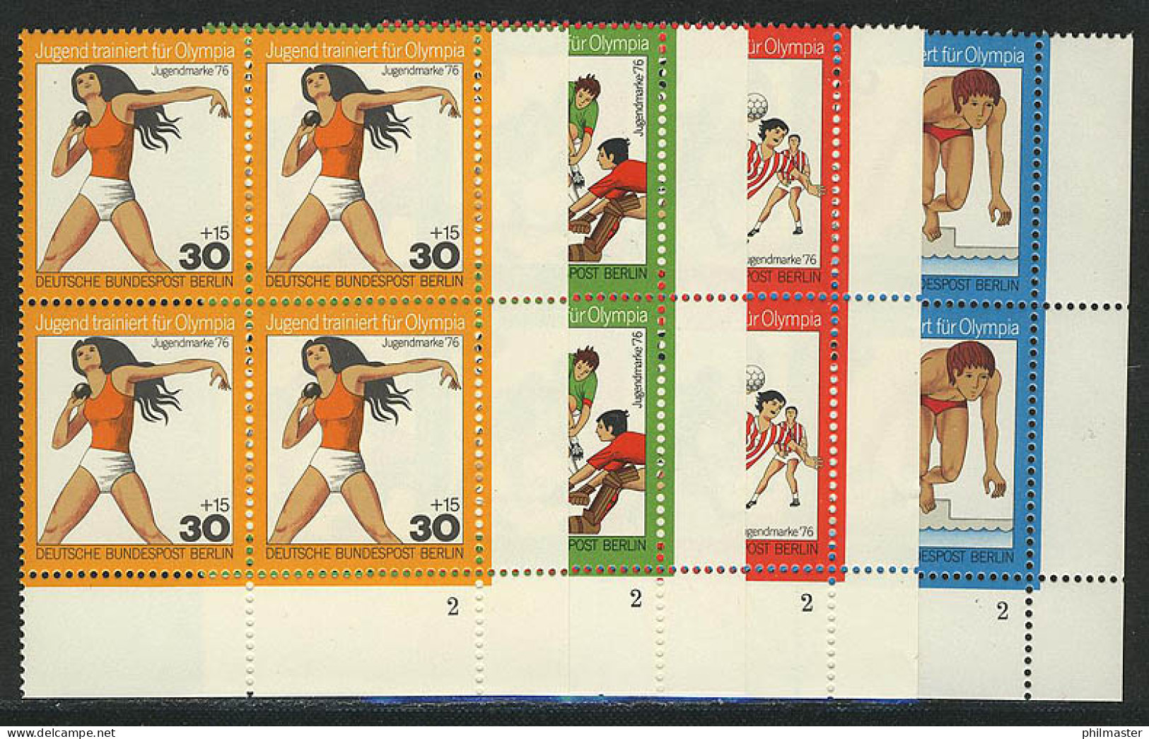 517-520 Jugend Olympia 1976, Vbl FN2 Satz ** - Unused Stamps