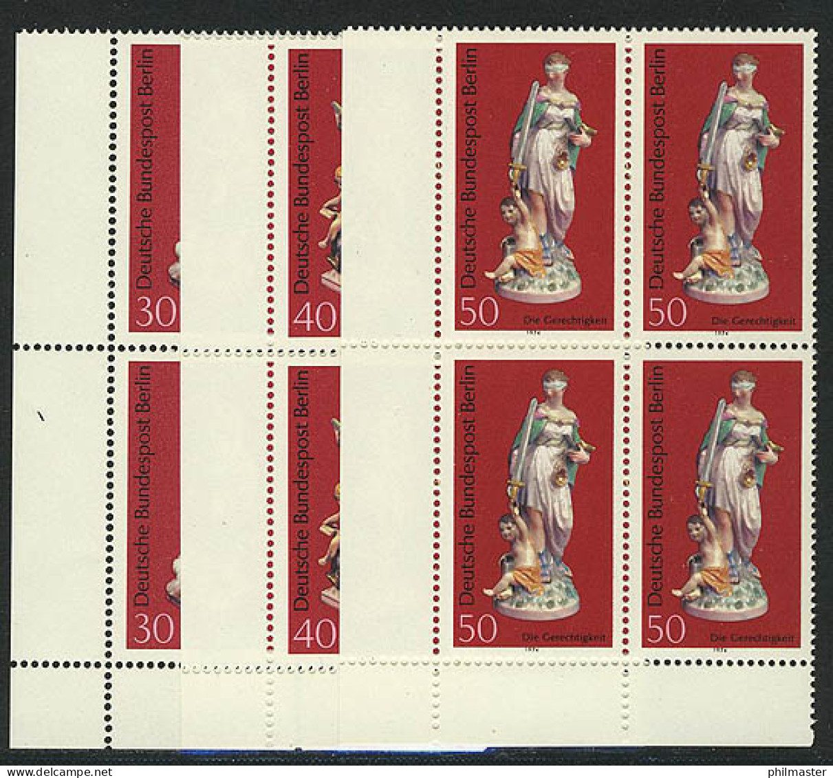 478-480 Berliner Porzellan 1974, E-Vbl U.l., Satz ** - Unused Stamps